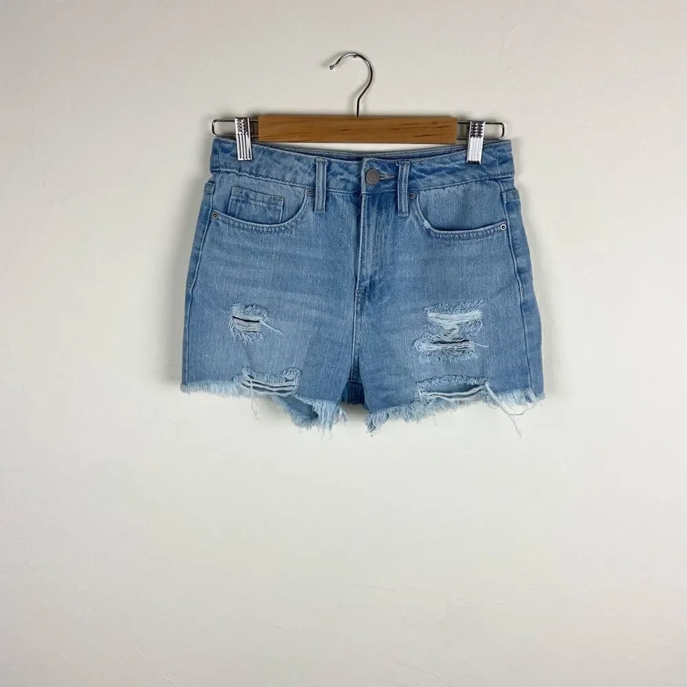 YMI Dream High-Rise Distressed Jean Shorts